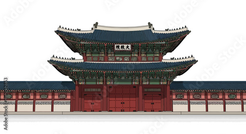 Iconic Gyeongbokgung Palace architecture, a symbol of Korea's rich history and the spirit of the March 1st Movement, showcasing traditional Korean design