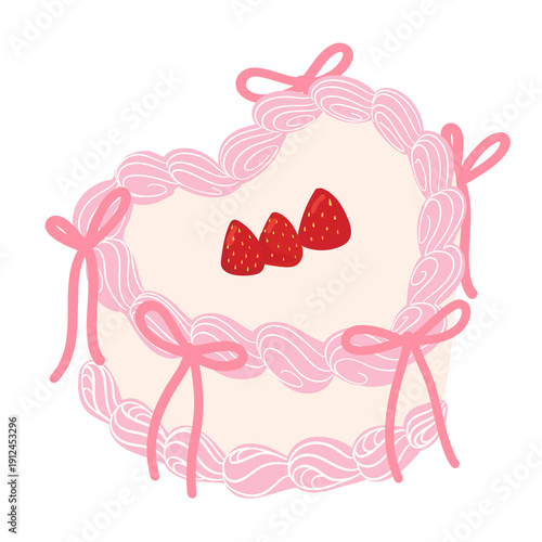 Wallpaper Mural Cute Pink Ribbon Frame with Bows and Hearts Illustration Isolated on Transparent Background, Kawaii Decorative Border PNG Torontodigital.ca