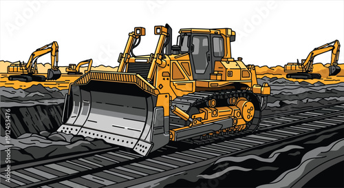 Bulldozer Construction Machinery – Heavy Earthmoving Equipment for Engineering and Infrastructure Development
