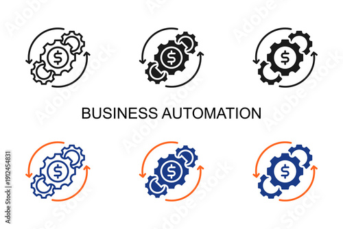 Business Automation Icon Multi Style Vector Illustration