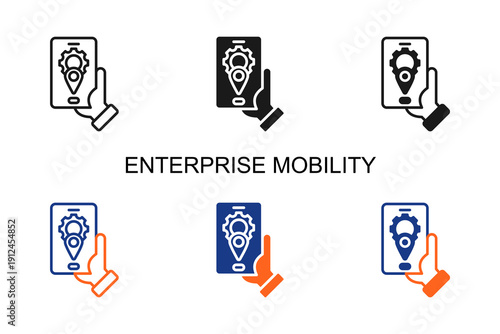 Enterprise Mobility Icon Multi Style Vector Illustration