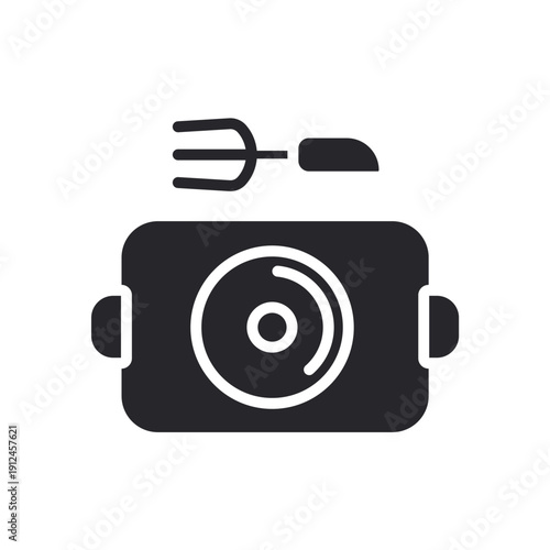 cafetaria icons outline and Flat Style,transparent background