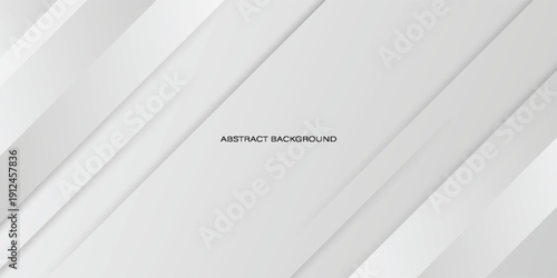 Light gray abstract background with diagonal layered paper shapes and soft shadows,