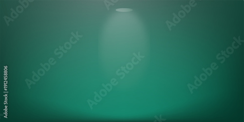 Dark green studio room. Limbo abstract background. 3d backdrop for product presentation. Minimal wall scene. Showcase, promotion display. Vector mockup illustration New year, Christmas design