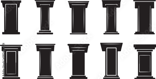 Black and white column icons in a grid pattern