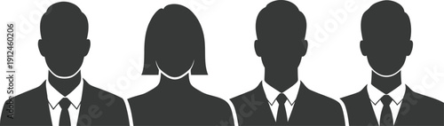 Silhouette of three business professionals in formal attire