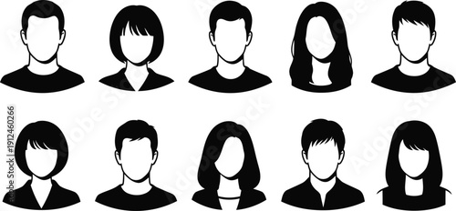 Ten anonymous people icons in two rows