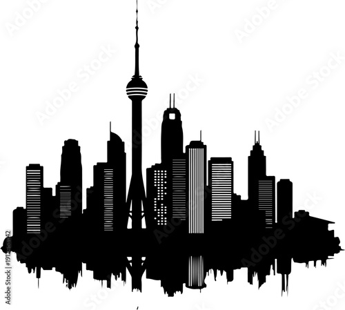 Canada city silhouette