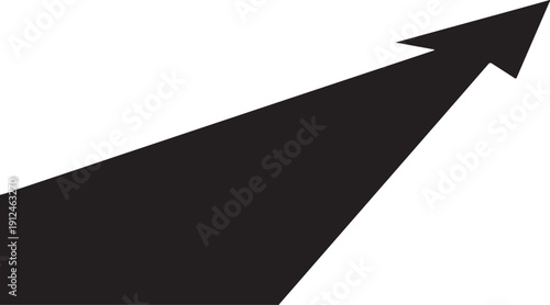 Black Arrow Pointing Upwards on White Background Symbolizing Growth
