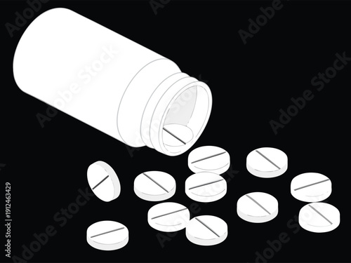 white pills and bottle