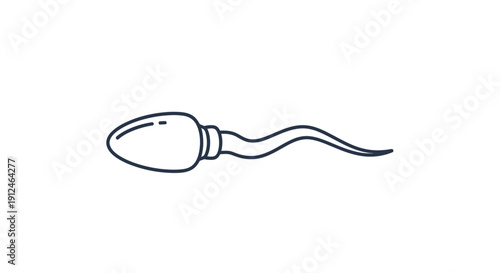Simple Line Drawing of a Sperm Cell