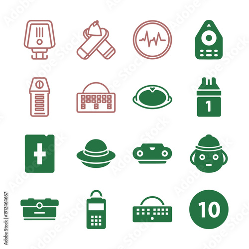 Green and brown medical and office on white background medical office green brown white background