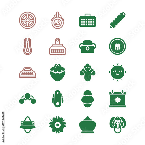 Green and brown of various on white background green brown white background calendar pencil