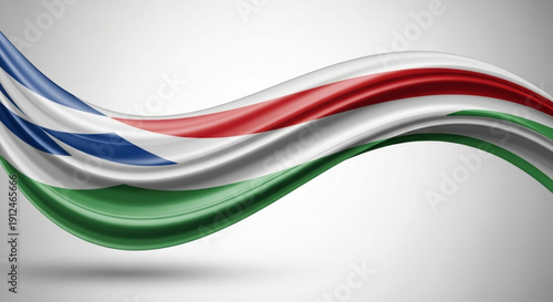 Serene Silk of Flag: The flowing fabric of flag, a symphony of color and texture, dances against a backdrop, embodying the spirit of a nation.