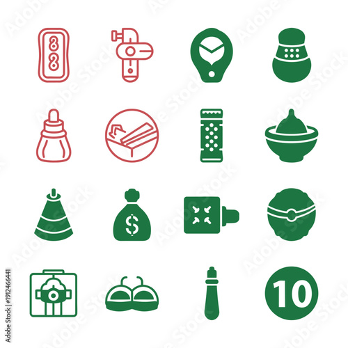 Green and red baby on white background baby bottle pacifier baby food diaper onesie