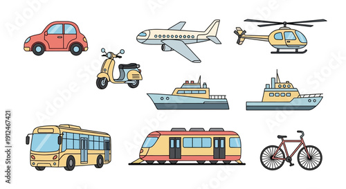 Collection of diverse transportation modes