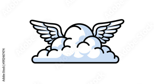 A cloud with wings, a symbol of dreams and celestial messages.