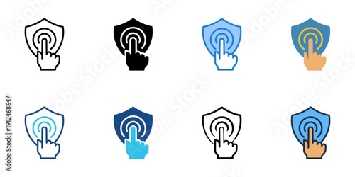 Access control icons set multiple style collection. Editable stroke 
