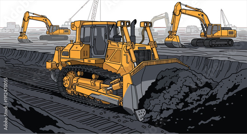 Bulldozer Construction Machinery – Heavy Earthmoving Equipment for Engineering and Infrastructure Development