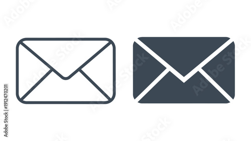 Two Envelope Icon Illustrations Representing Email and Mail Communication.