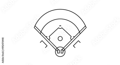 Detailed drawing of a baseball diamond.