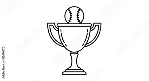 Trophy with baseball on top prize.