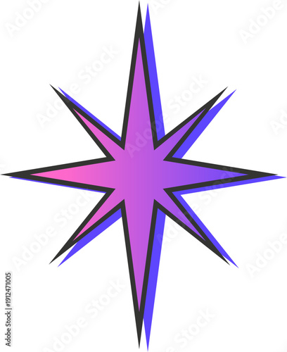 Stylized Purple Sparkling Star Gradient Decoration