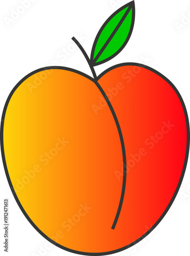 Peach Fruit Gradient Decoration