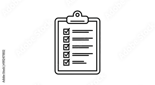 Clipboard with checkboxes and lines.