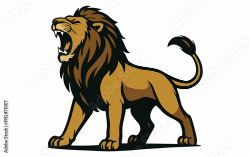 Roaring Lion Vector Illustration Mascot Design