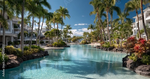 Wallpaper Mural Tranquil Hawaiian Resort with Infinity Pool and Lush Tropical Landscape Torontodigital.ca