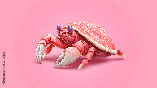 crab on white background