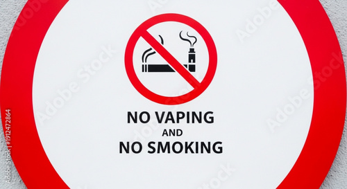 No vaping and no smoking sign prohibition symbol for public places health and safety warning isolated on white