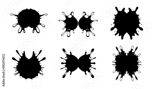 Symmetrical ink blot test set vector
