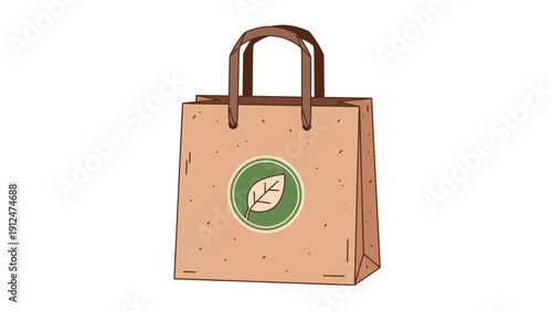 Brown Kraft Paper Shopping Bag.