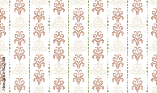 Floral oriental pattern concept showcasing detailed pattern elements inspired by classic oriental art. Design for textile, background, wallpaper, fabric, wrapping, carpet, and vector illustration.