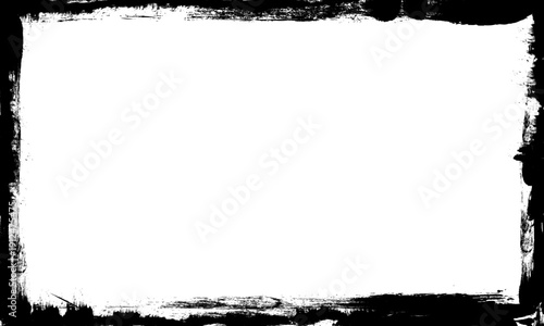 black ink brush painting blank frame border picture artistic grunge graphic element