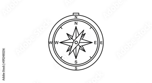 Classic Compass Rose Nautical Navigation Tool.