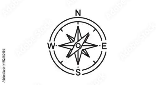 Classic compass rose showing cardinal directions north east south west.