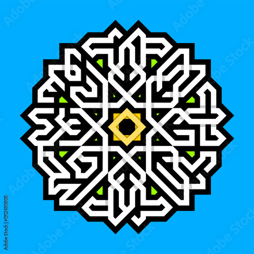 Ramadan Islamic Star Geometric Ornament Illustration for Spiritual Decorative Festival Design