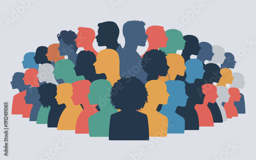 Diverse group of people standing together in unity and collaboration