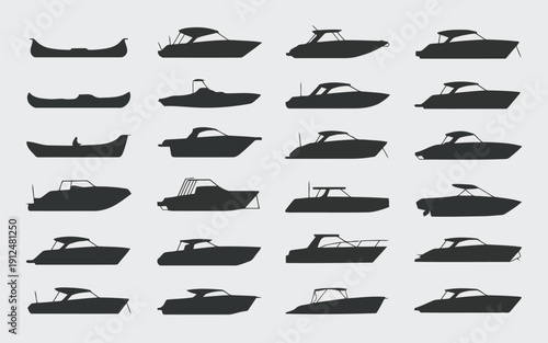 Diverse collection of stylized submarines in various orientations and designs
