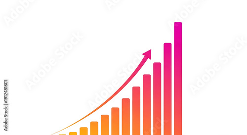 Free Download A vibrant gradient bar graph illustrates upward growth and positive trends utilizing a pink to orange color scheme - GFXLoad