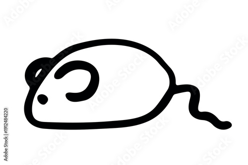 Hand drawn happy funny cute mouse clipart Friendly kawaii rat For design, kids print, kids books, nursery decor, logo