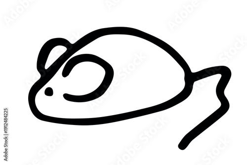 Hand drawn happy funny cute mouse clipart Friendly kawaii rat For design, kids print, kids books, nursery decor, logo