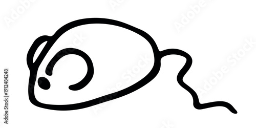 Hand drawn happy funny cute mouse clipart Friendly kawaii rat For design, kids print, kids books, nursery decor, logo