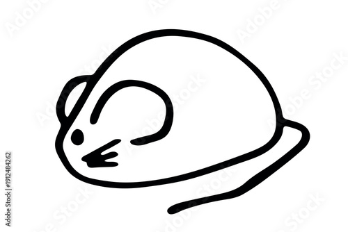 Hand drawn happy funny cute mouse clipart Friendly kawaii rat For design, kids print, kids books, nursery decor, logo