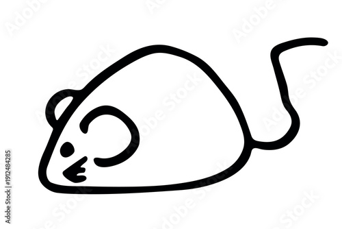 Hand drawn happy funny cute mouse clipart Friendly kawaii rat For design, kids print, kids books, nursery decor, logo