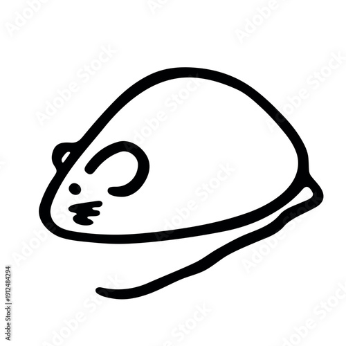 Hand drawn happy funny cute mouse clipart Friendly kawaii rat For design, kids print, kids books, nursery decor, logo