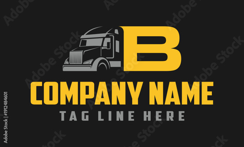 Letter B Truck logo vector 
